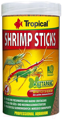 Корм для ракообразных TROPICAL Shrimp Sticks / 63364 (250мл/138г)
