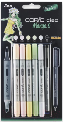 Набор маркеров Copic Manga 6 / 22075563 (5цв+мультилайнер)