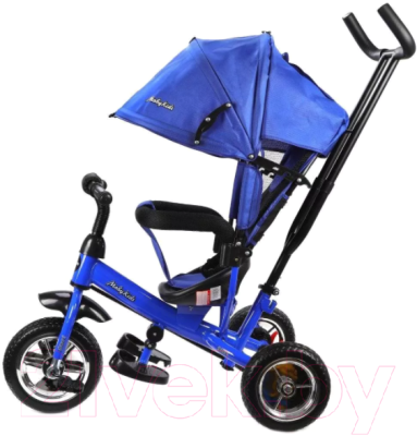 Трехколесный велосипед с ручкой Moby Kids Start / 641337 (синий)