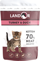 

Корм для кошек Landor, Для котят индейка с уткой / 4270421