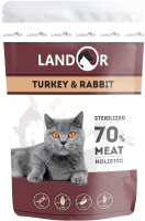 

Корм для кошек Landor, Для стерилизованных взрослых кошек индейка с кроликом / 4270445