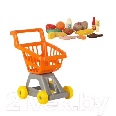 Тележка игрушечная Стром Для супермаркета с продуктами / У999