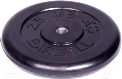 Диск для штанги MB Barbell d26мм 2.5кг (черный)