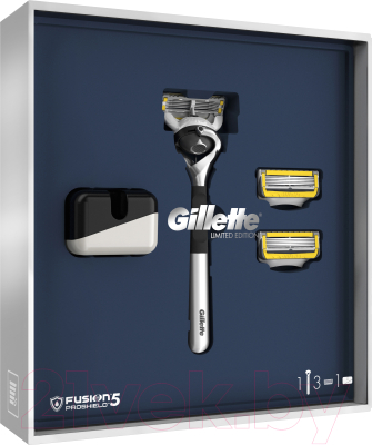 Бритвенный станок Gillette Fusion5 ProShield Chill бритва+3 сменных кассеты+подставка