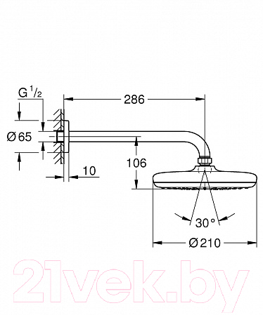 Верхний душ GROHE Tempesta 26412000