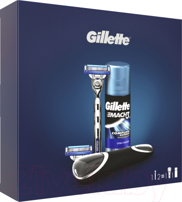 Набор для бритья Gillette Mach3 Turbo бритва+2 сменные кассеты+Mach3 гель д/бритья 75мл (чехол)