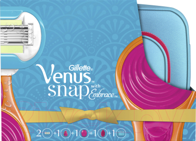 Бритвенный станок Gillette Venus Snap Embrace бритва+1 сменная кассета+косметичка+расческа