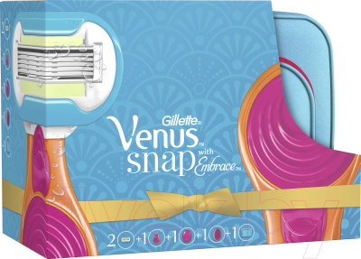 Бритвенный станок Gillette Venus Snap Embrace бритва+1 сменная кассета+косметичка+расческа