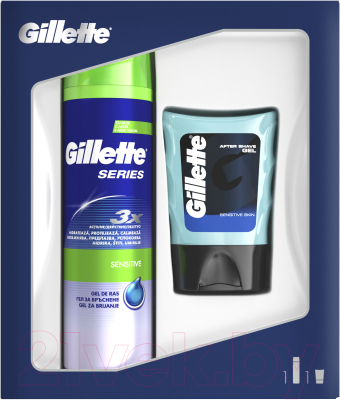 Набор косметики для бритья Gillette Series гель д/бритья 200мл+Sensitive Skin гель после бритья 75мл