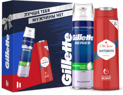 Набор косметики для лица и тела Gillette Пена д/бритья Series Sensitive Skin алоэ+WhiteWater гель д/душа (200мл + 250мл)