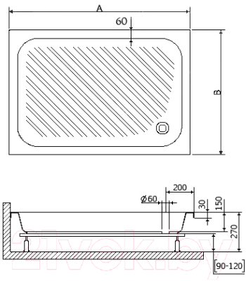 Душевой поддон RGW B/CL-S / 16180279-51