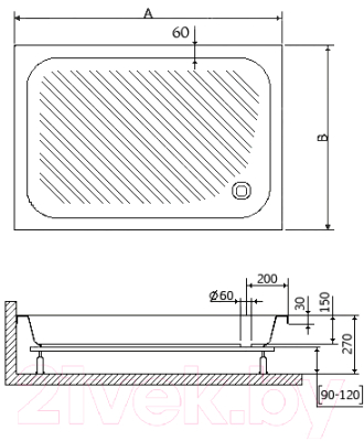 Душевой поддон RGW B/CL-S / 16180280-51
