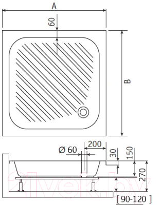 Душевой поддон RGW B/CL-S / 16180288-51