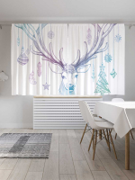 

Шторы JoyArty, Oxford DeLux Олень с украшениями / pox_21504