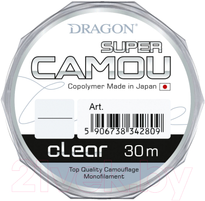 Леска монофильная Dragon Super Camou Clear 30м 0.18мм / 31-49-018