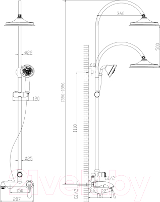 Душевая система со смесителем LEMARK Intense LM5662C
