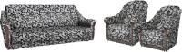 Комплект мягкой мебели Асмана Анна (рогожка завиток черный) - 