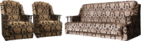 Комплект мягкой мебели Асмана Анна (деревянные подлокотники/велюр вензель) - 
