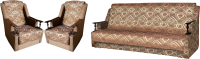 Комплект мягкой мебели Асмана Анна (деревянные подлокотники/шинил квадро 2) - 