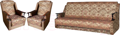 Комплект мягкой мебели Асмана Анна (деревянные подлокотники/шинил квадро 2)
