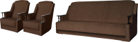 Комплект мягкой мебели Асмана Анна (деревянные подлокотники/астра 14) - 