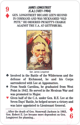 Игральные карты U.S. Games Systems Famous Generals of the Civil War Card Game FLC55