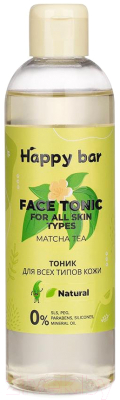 Тоник для лица Happy Bar Для всех типов кожи Естественное сияние Чай Матча  (250мл)