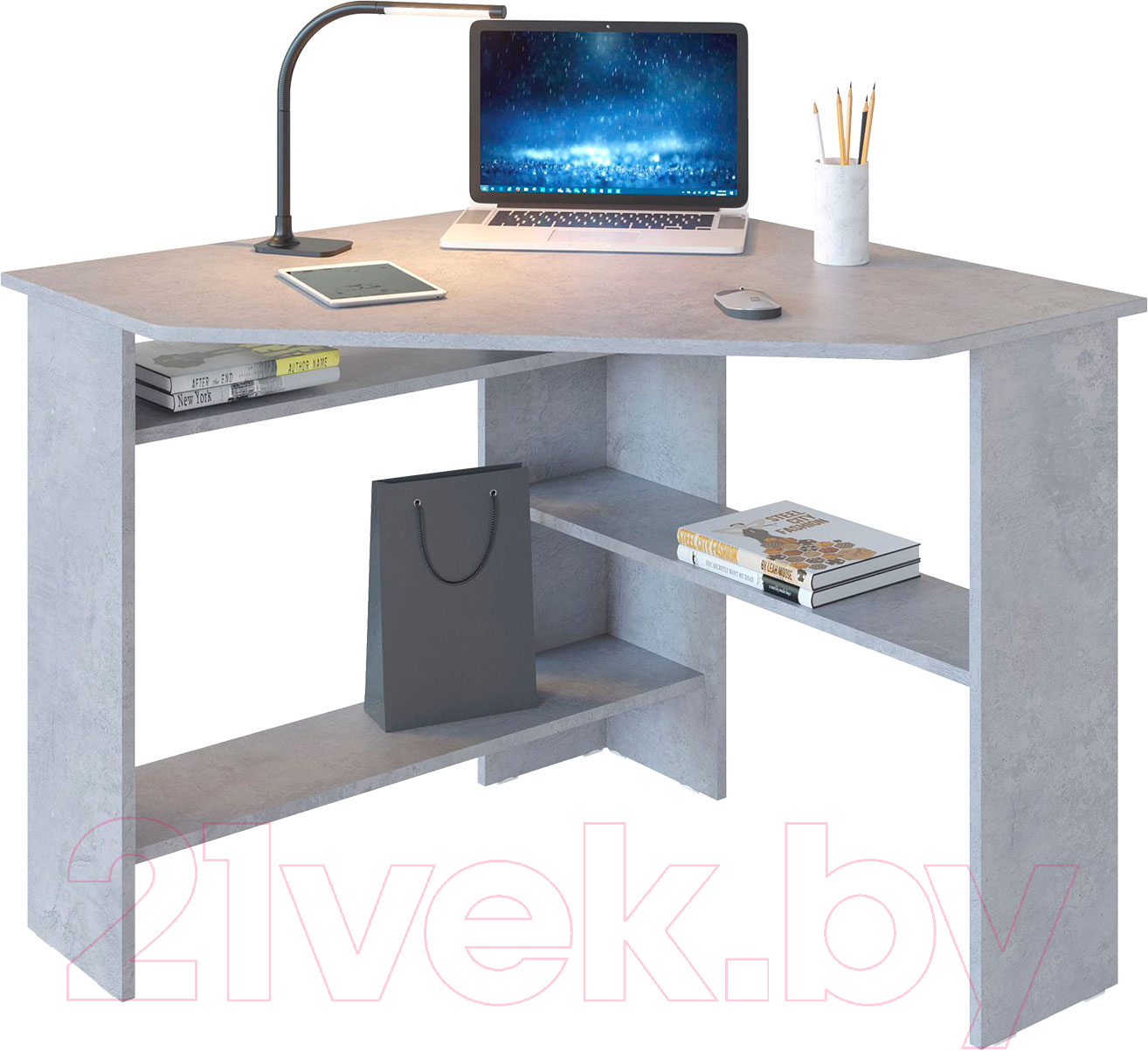 Письменный стол Сокол-Мебель КСТ-02 угловой (бетон)