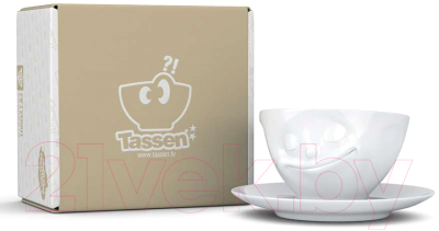 Чашка с блюдцем Tassen Happy / T01.43.01 (белый)