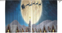 Шторы JoyArty Oxford DeLux Санта пролетает на луне / pox_21445 (145x180) - 