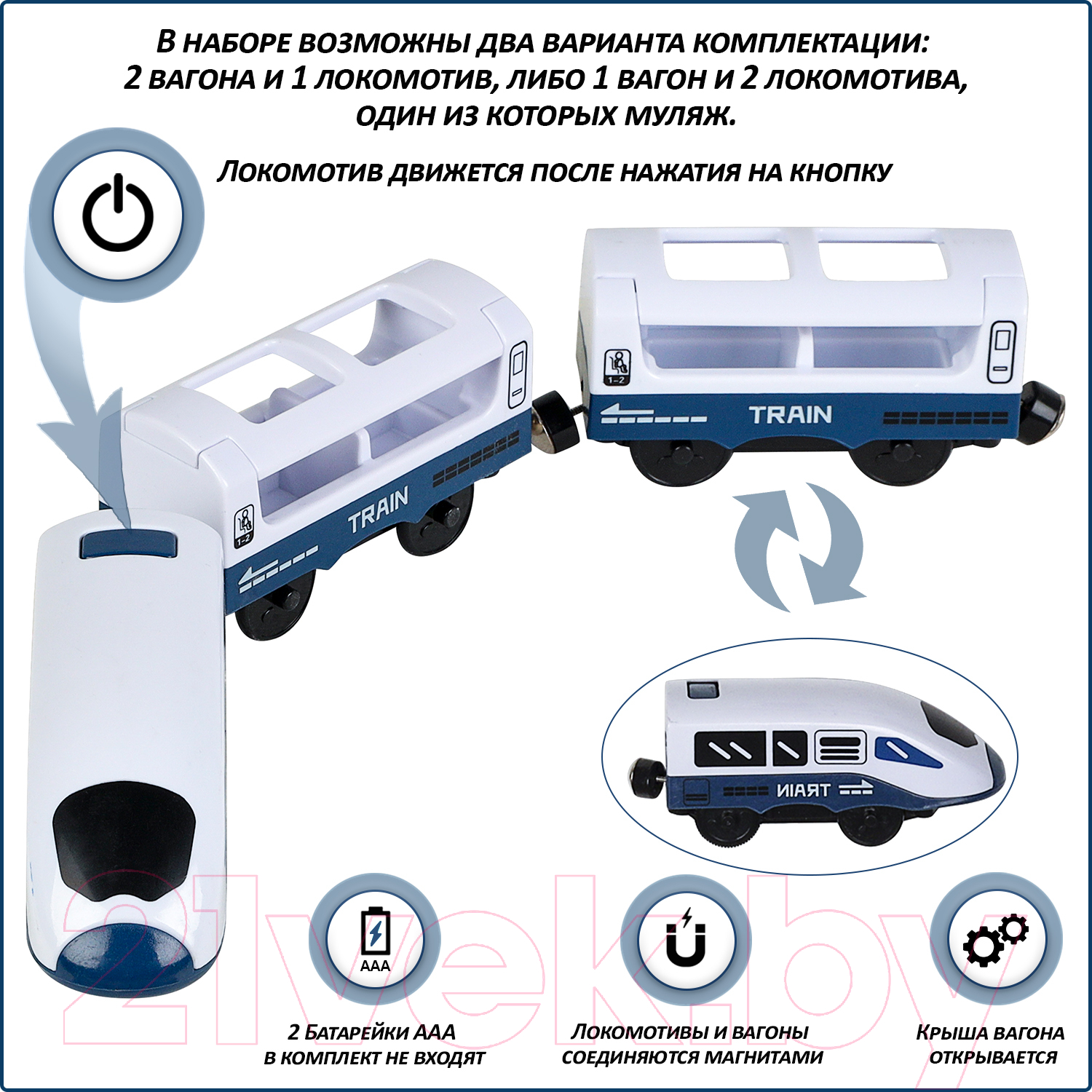 Железная дорога игрушечная Givito Мой город / G211-018 (синий)