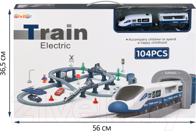 Железная дорога игрушечная Givito Мой город / G211-020 (синий)