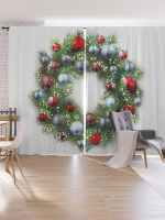 

Шторы JoyArty, Oxford DeLux Яркий праздничный венок / pox_21485