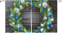 Шторы JoyArty Oxford DeLux Венок с новогодними шарами / pox_21486 (145x180) - 