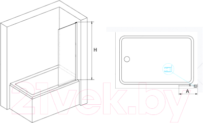Изображение товара Стеклянная шторка для ванны RGW SC-056-B / 351105630-14