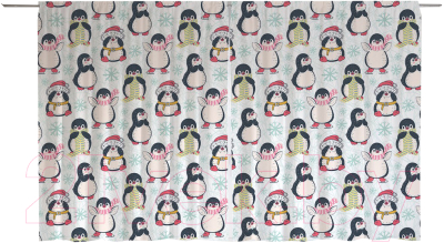 Шторы JoyArty Oxford DeLux Новогодние пингвины / pox_380857 (145x180)