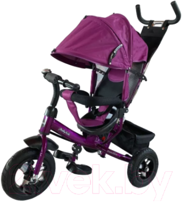 Трехколесный велосипед с ручкой Moby Kids Comfort 10x8 AIR / 649077 (фиолетовый)
