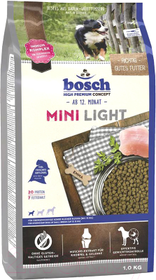 Сухой корм для собак Bosch Petfood Mini Light / 5213001 (1кг)