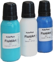 Набор красок KolerPark Fluid Art Атлантида Жидкий акрил (3x25мл) - 