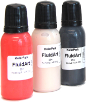 Набор красок KolerPark Fluid Art Вулкан Жидкий акрил (3x25мл) - 