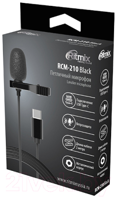 Микрофон Ritmix RCM-210 (черный)