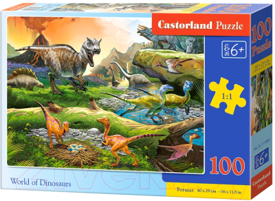 Пазл Castorland Premium Мир динозавров / B-111084 (100эл)