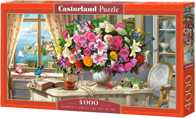 Пазл Castorland Летние цветы и чашка чая / C-400263 (4000эл)