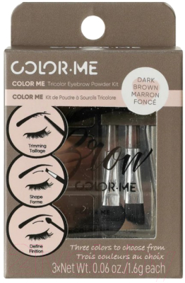 Палетка теней для бровей Miniso Color Me Tricolor Eyebrow Powder Kit Dark Brown / 6426