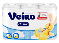 Туалетная бумага Veiro Classic 2х слойная (12рул, белый) - 