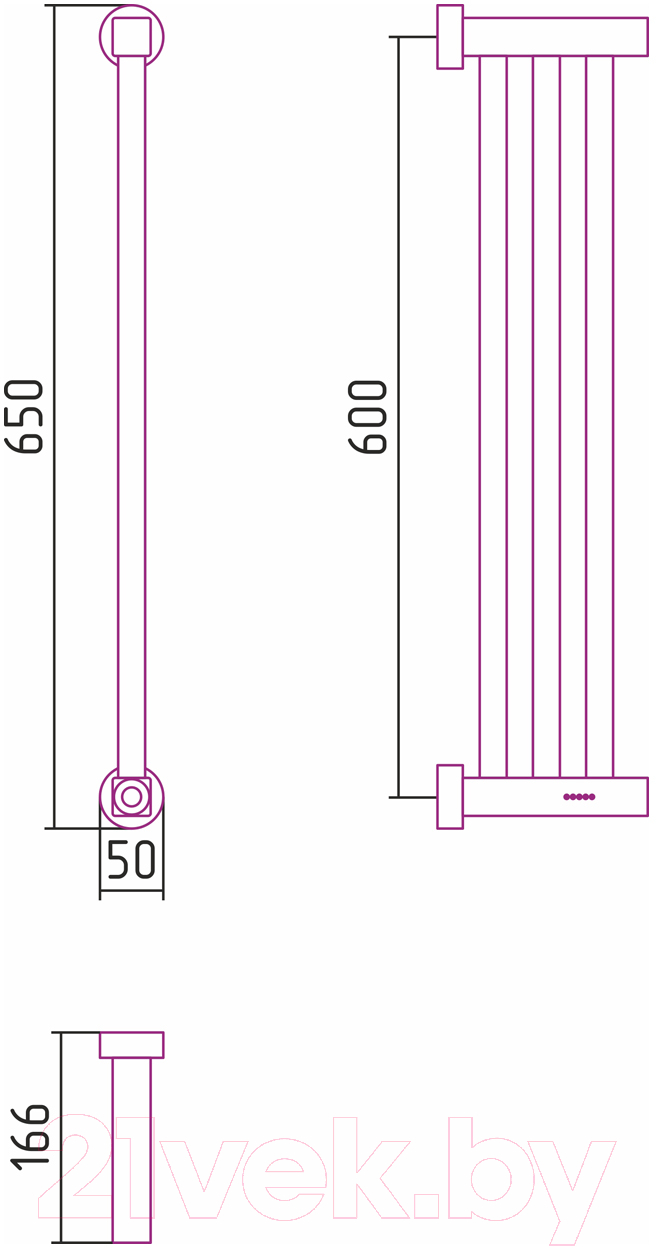 Полотенцесушитель электрический Сунержа Хорда 4.0 60x16.6 / 30-0834-0600