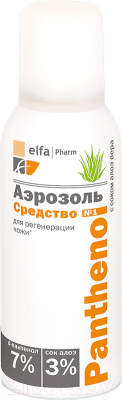 Спрей после загара Elfa Pharm Panthenol средство №1 для регенерации кожи с соком алое вера (150мл)