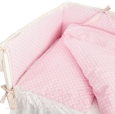 Бортик в кроватку Martoo Comfy 6 / CM6-1-PN (розовый/бежевый)