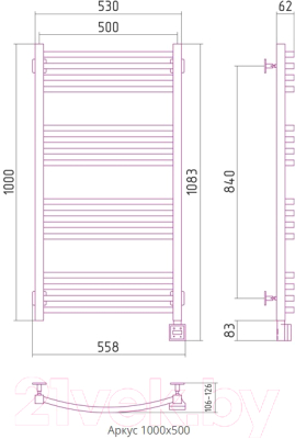 Полотенцесушитель электрический Сунержа Аркус 100x50 / 01-0533-1050