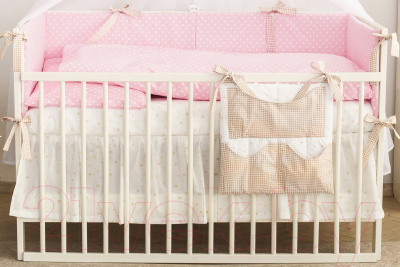 Комплект постельный для малышей Martoo Basik Comfy 7 / CM-7OR-PN (розовый/бежевый)